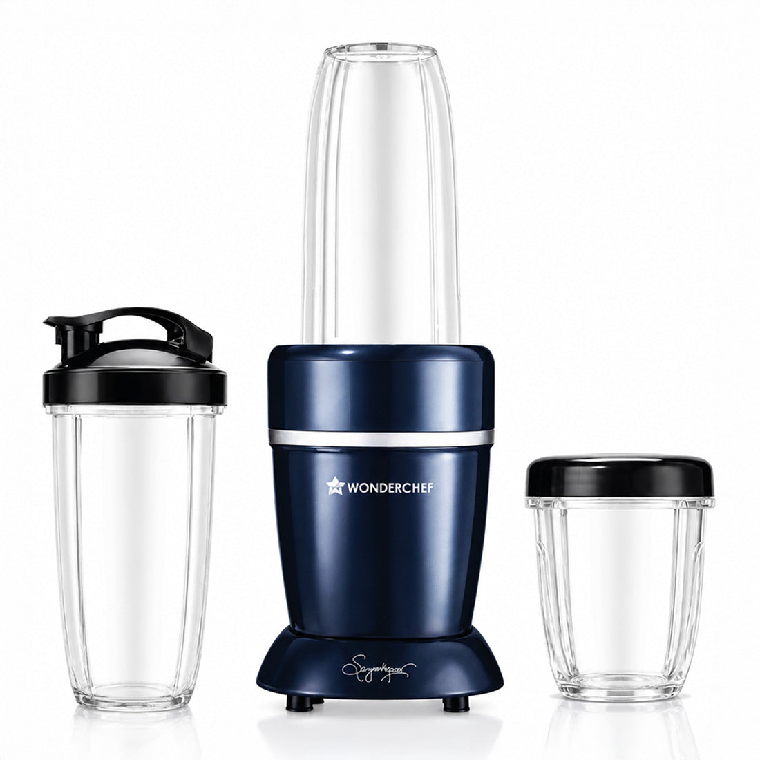 Wonderchef Nutri-blend Storm 1000W Mixer Grinder Smoothie Maker, 100% Copper Motor, 6-wing Stainless-steel Blades, 3 Jar