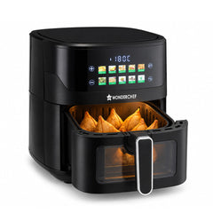 Wonderchef Greenlife Air Fryer with Veg-only Menu and Ceramic-coated Basket, 6.5 L, 1600W, Rapid Hot Air Technology, 10 