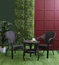 Rutu Outdoor Patio Seating Set 2 Chairs and 1 Table Set (Brown)