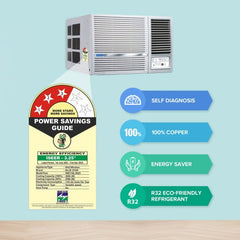 Bluestar 1.5 Ton (3 Star-Inverter) Window AC with 5 in 1 Convertible Cooling, Humidity Control, Self Diagnosis, Auto Restart with Memory (WIE318L)