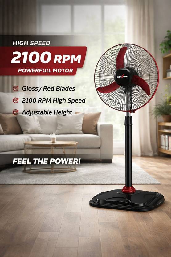 Kenstar Wind Speed Ultra BLU 400 mm Pedestal Fan-2