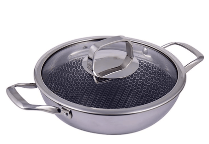 Wonderchef Stanton 28 cm Non-Stick Kadhai/Kadai with Lid - 3.4 Litre | 3 ply Steel