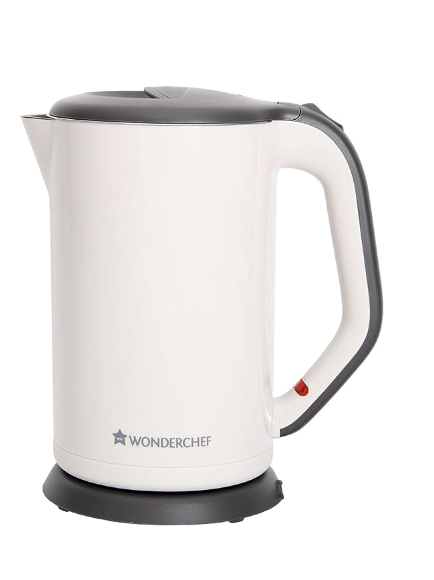 Wonderchef Luxe Automatic Stainless Steel Cordless Electric Kettle 1.7 Litre, 1800W, Ivory | Elegant design | Safety Lock