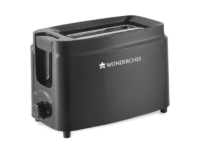 Wonderchef Acura Plus Pop-up Toaster for Kitchen|750 Watt| 2 Bread Slice Automatic Pop-up Electric Toaster| 7- Level Browning Controls|Wide Bread Slots| Auto Shut Off|Mid Cycle Cancel Feature| Removable Crumb Tray| Easy to Clean| Black| 2 Year Warranty