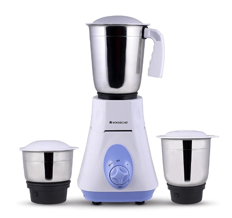 வொண்டர்செஃப் வியட்ரி 500W மிக்சர் கிரைண்டர் | 3 கசிவு இல்லாத ஸ்டெயின்லெஸ் ஸ்டீல் ஜாடிகள் | சக்திவாய்ந்த 500W மோட்டார் | 3-வேக &amp; பல்ஸ் செயல்பாடு | சறுக்கல் எதிர்ப்பு அடி | மோட்டாருக்கு 5 வருட உத்தரவாதம் | வெள்ளை &amp; நீலம்