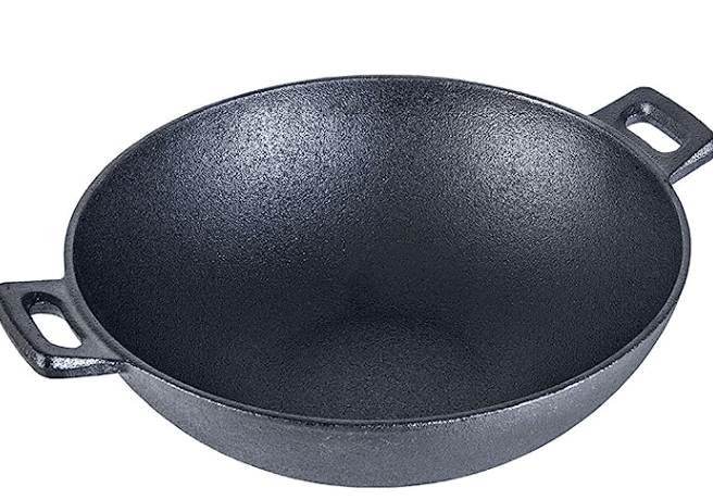 Wonderchef Forza Pre-Seasoned Cast-Iron Kadhai with Lifetime Exchange Warranty |Kadai/Kadhai for Cooking and deep Frying | Multipurpose Loha Kadai |Naturally Non-Stick | Induction Friendly Cookware | Healthy Cooking | 3.35L, 3.8mm