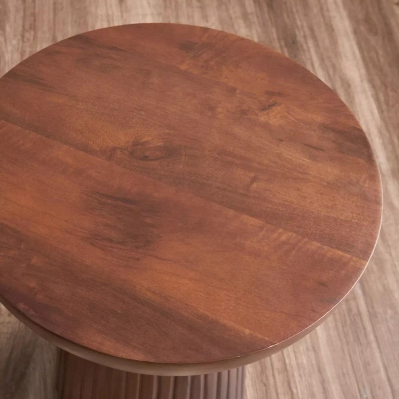 Nature's Embrace Wood Side Table