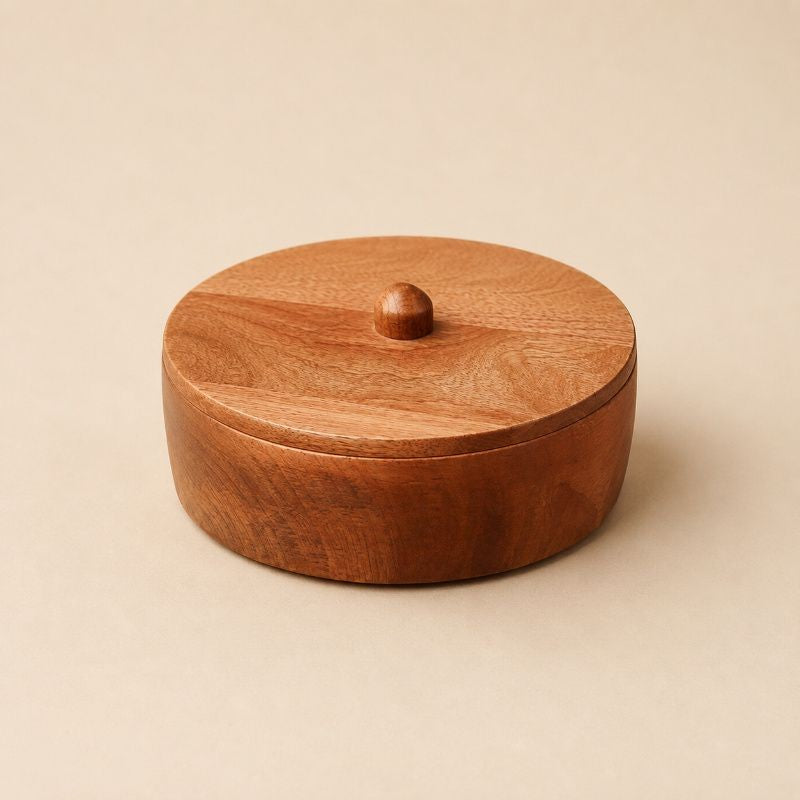 Classic Solid Wood Roti & Momos Box