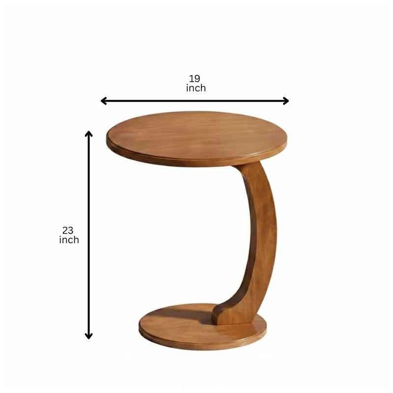 Solid Wood Round C Shape Side Table