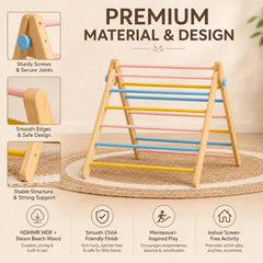 Wooden Pikler Triangle for Kids — Montessori Indoor Climber & Activity Toy