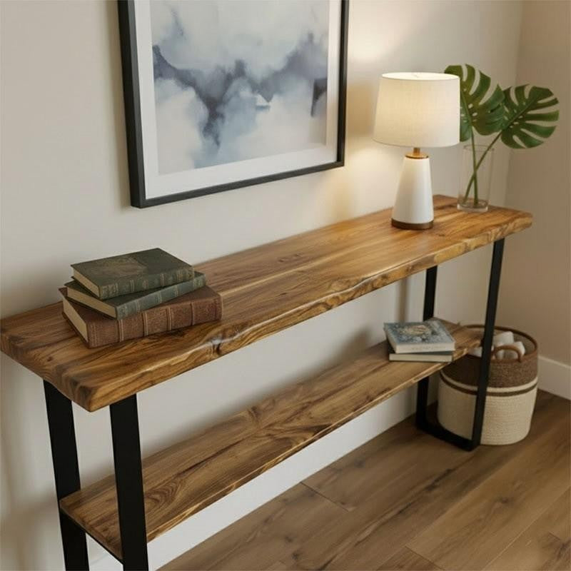 lumber Wooden Live Edge Console Table