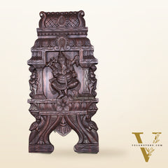 Wooden Dancing Ganesha Wall Hanging Panel – Handcrafted 23.6"