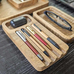 Woodensure Premium Modular Wooden Desk Organizer Set of 4 for Employees, Clients & Corporate Gifts