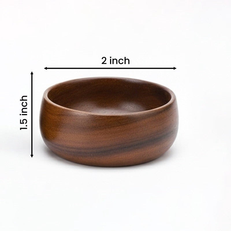 Chutney Bowl Set of 4 | Dryfruits Bowl Set | Wooden Bowl Set