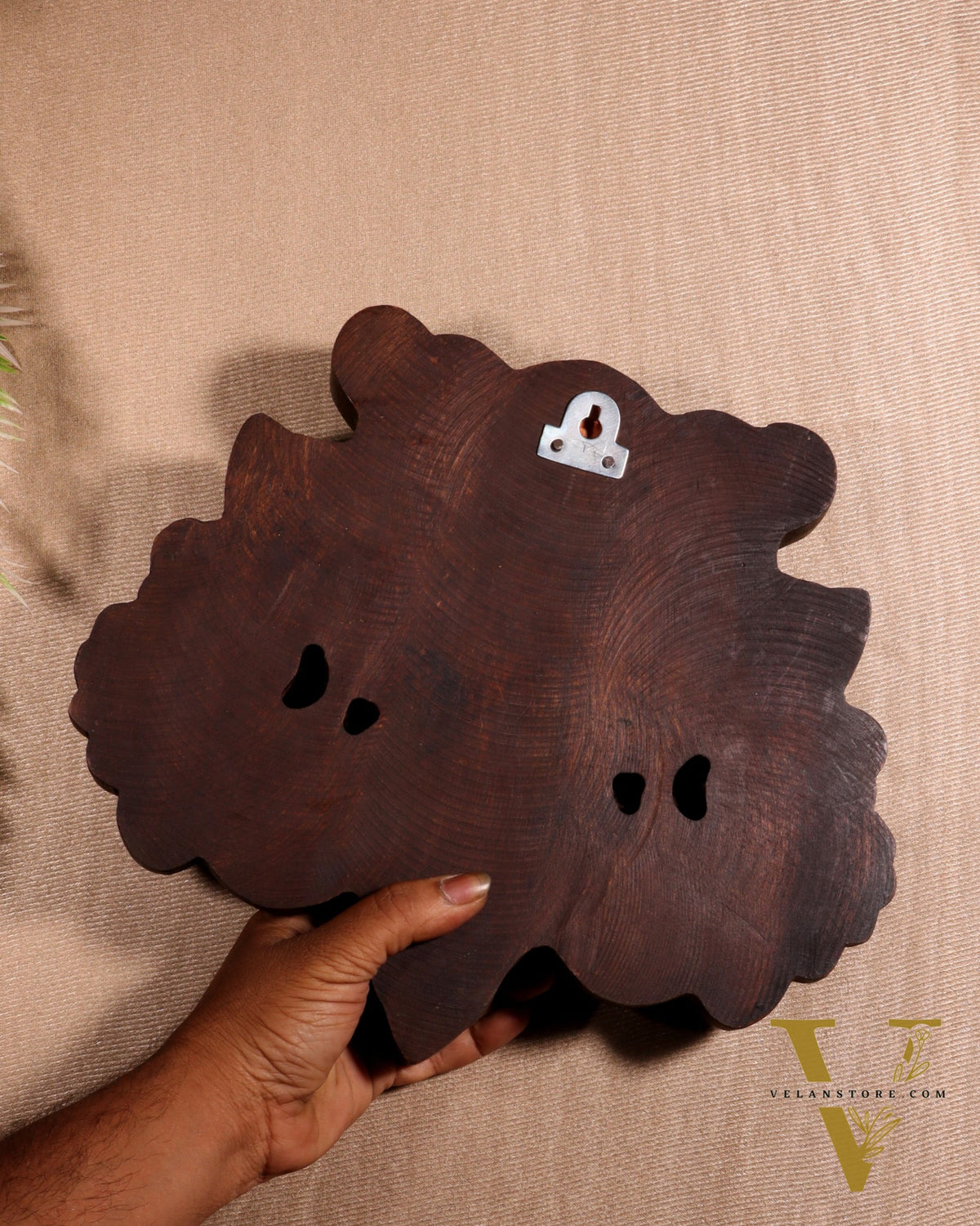 Wooden Kirtimukha Yali Wall Hanging Nazarbattu 12" Handcrafted Protection Charm