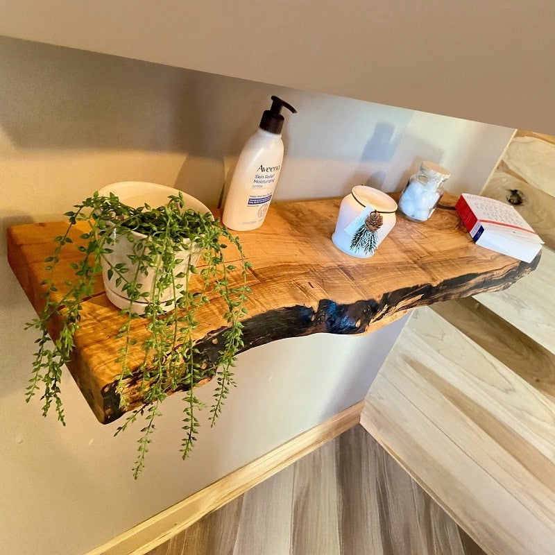 Eddy Live Edge Floating Wall Shelf