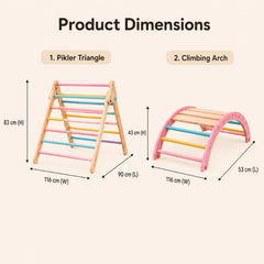 Montessori Climbing Arch & Pikler Triangle Set for Kids — Wooden Indoor Playset