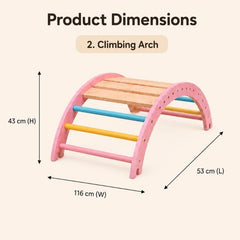 Montessori Climbing Arch for Kids — Wooden Crawling, Balance & Tunnel Play Arch