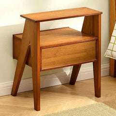 Stylish Nightstand Table with Drawer and Shelf