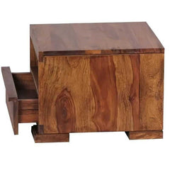 Liora Nightstand | Rustic Wood Finish with Open Shelf | Modern Design | Bedroom Side Table