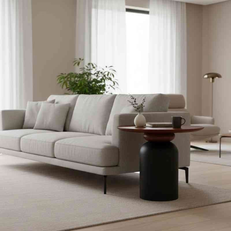 Elegant Wooden Pedestal Side Table