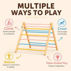Wooden Pikler Triangle for Kids — Montessori Indoor Climber & Activity Toy
