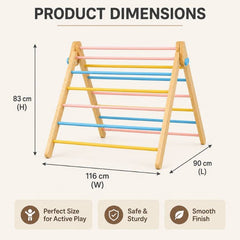 Wooden Pikler Triangle for Kids — Montessori Indoor Climber & Activity Toy