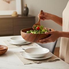 Salad bowl set | Wooden salad bowl set | Wooden caesar salad bowl set