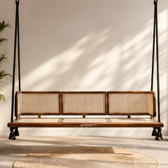 Wooden Swing Chair-Stylish & Durable Swing Wooden Chair (in Brown)