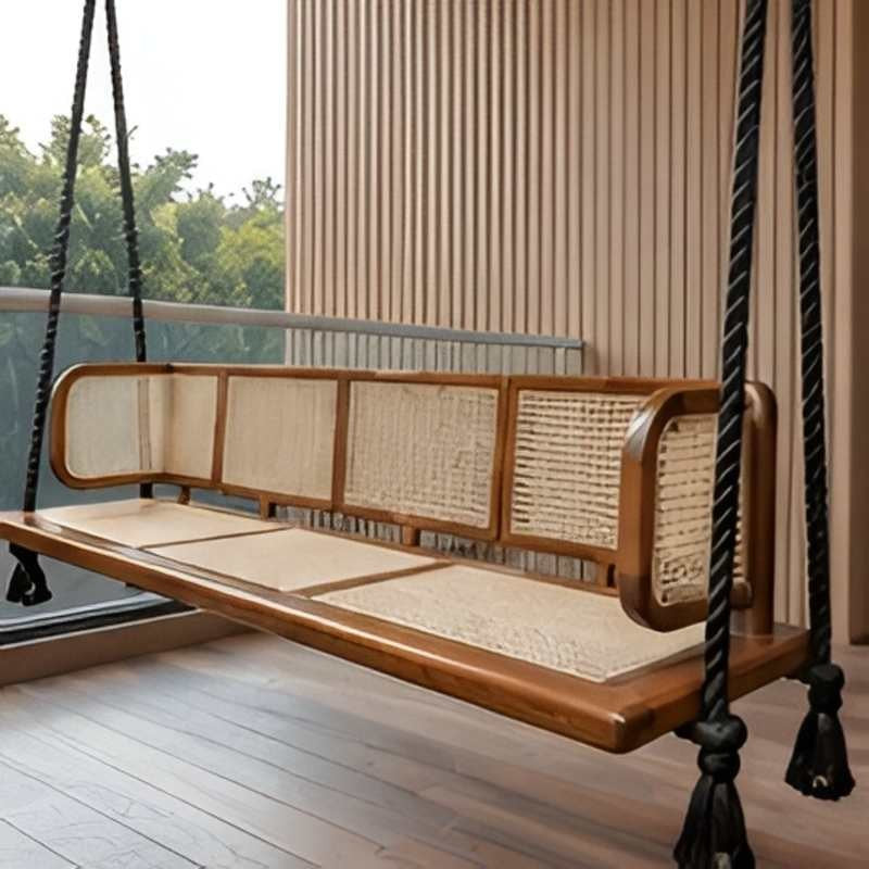 Wooden Swing Chair-Stylish & Durable Swing Wooden Chair (in Brown)