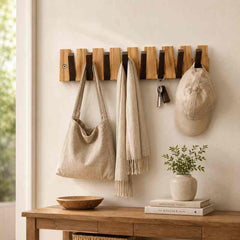 DailyHold Wall Mounted Hook Rack Hanger Rail for Coats & Bags