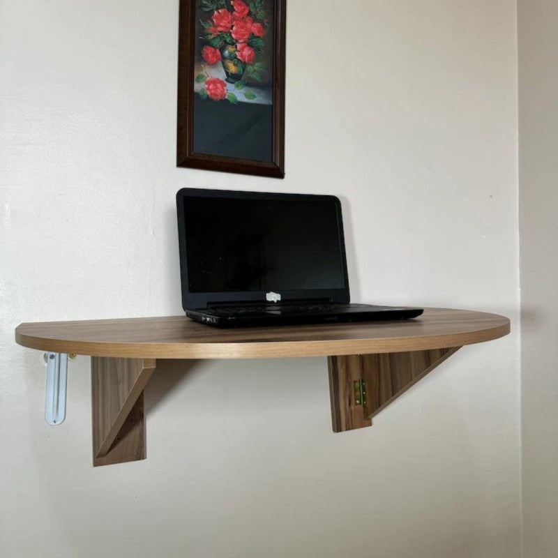 CurveCraft Solid Wood Foldable Wall Mounted Table Desk