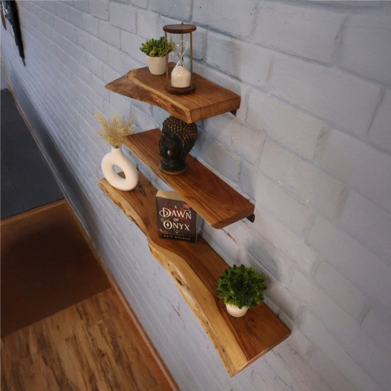 Live edge Floating shelf set of 3