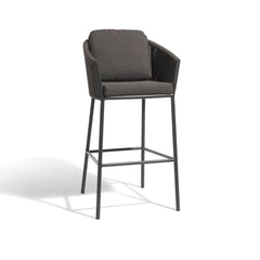 Parris Outdoor Patio Bar Set 2 Chairs and 1 Table Set (Dark Grey) Braided & Rope
