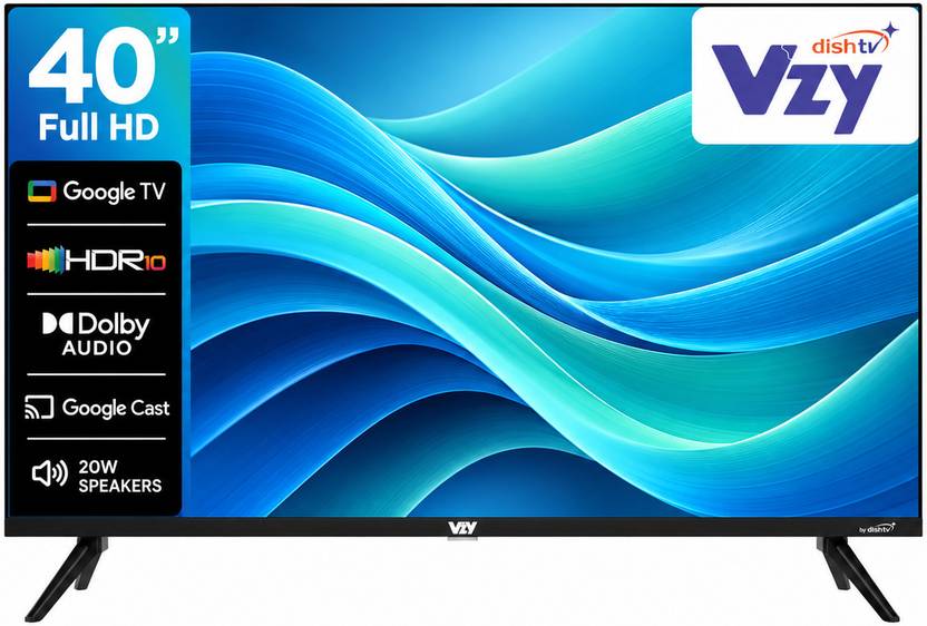 VZY with DTH & OTT Subscription 100 cm (40 inch) Full HD LED Smart Google TV 2026 Edition with 1-Year Premium Bundled Content (200+DTH Channels & (X40FDLG5D))