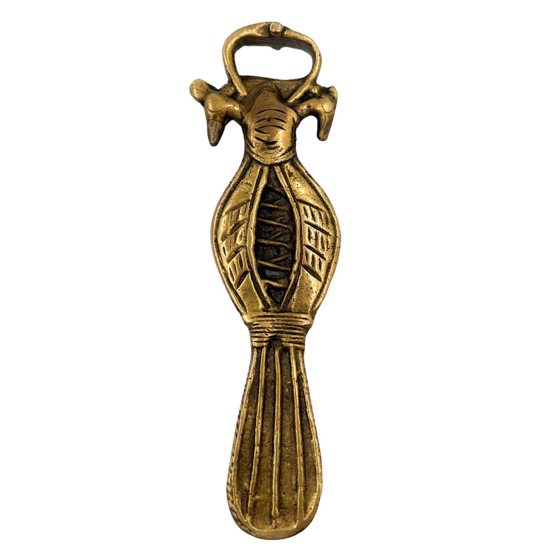 Bhunes Brass Bastar Art - Bottle Opener, Tribal Handmande,Gold, 5.5 Inch, 1 Piece