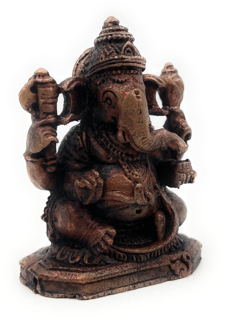 Handcrafted Copper Ganesha Idol, Lord Ganapati Vinayaka Murti for Home Temple, Pooja, Vastu & Spiritual Decor,Brown, 2.5 Inch, 1 Piece