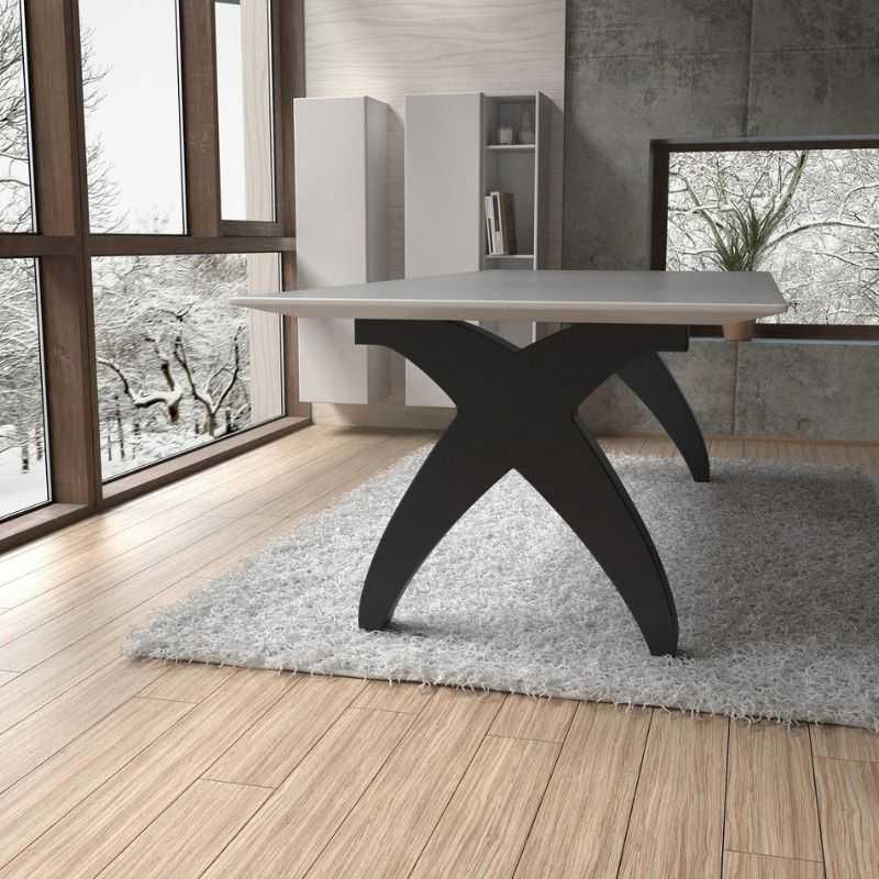 Modern X-Frame Steel Table Base – Black Powder-Coated Metal Legs for Dining or Custom Tables | Sleek Industrial Table Stand