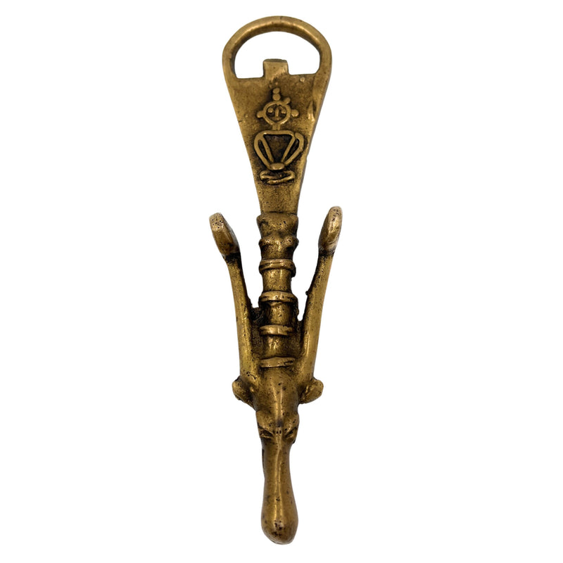 Bhunes Brass Bastar Art Bottle Opener, Tribal Handmande Opener,Gold, 8.5 Inch, 1 Piece