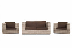 Maso Outdoor Sofa Set 2 Seater + 2 Single seater with 1 Central Table (Seashell)