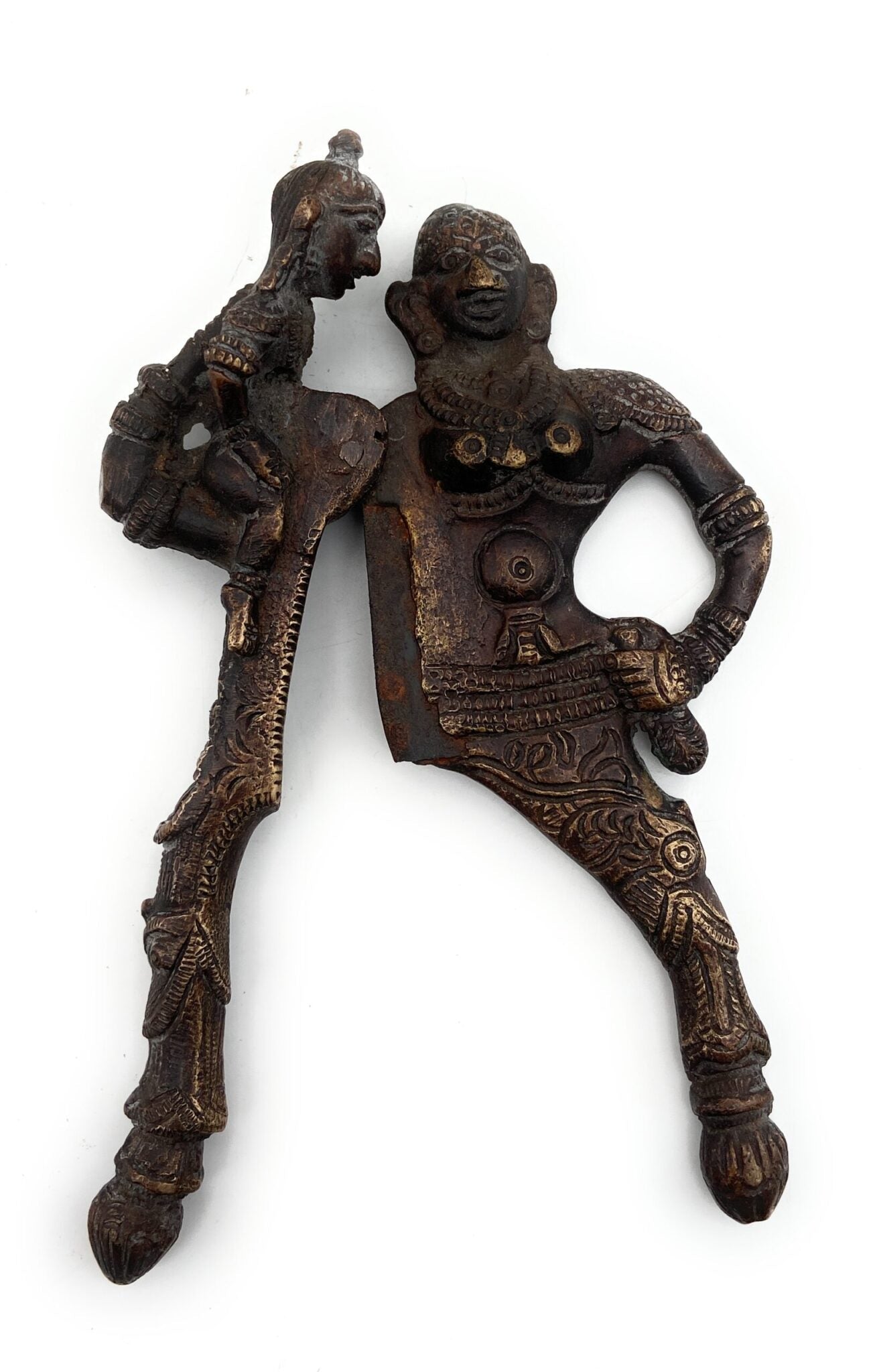 Handcrafted Brass Sarota, Peetal Betel Nut Cutter, Pital Supari Cutter, Antique Areca Nut Splitter, Traditional Adike Katti, Vintage Pittal Tamaku Cutter,Brown, 5.5 Inch, 1 Piece