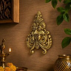 Brass Yali / Kirtimukha Face Wall Hanging