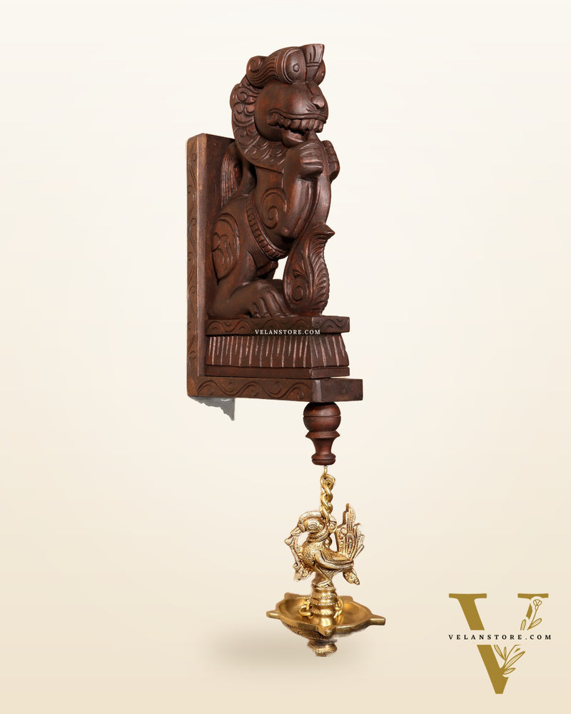 Yazhi (Yali) Wooden Wall Bracket – Handcrafted 16"