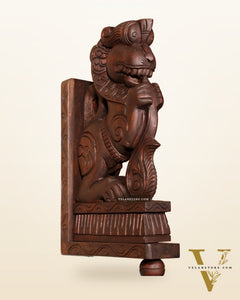 Yazhi (Yali) Wooden Wall Bracket – Handcrafted 16"