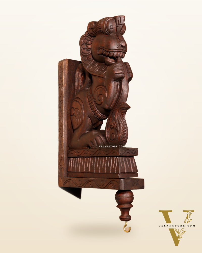 Yazhi (Yali) Wooden Wall Bracket – Handcrafted 16"