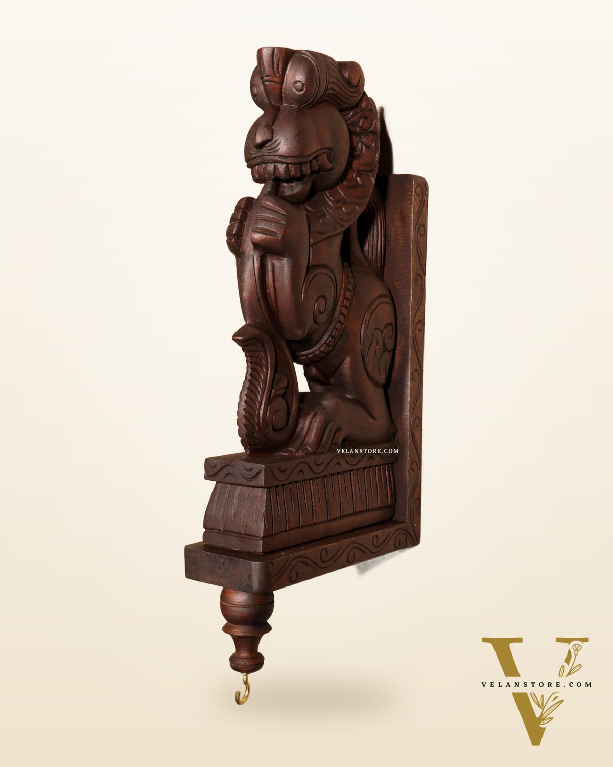 Yazhi (Yali) Wooden Wall Bracket – Handcrafted 16"