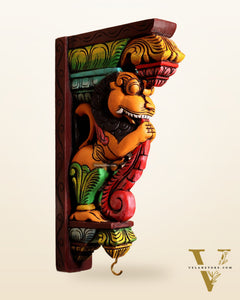 Yazhi (Yali) Wooden Wall Bracket – Handcrafted & Hand-Painted 13"