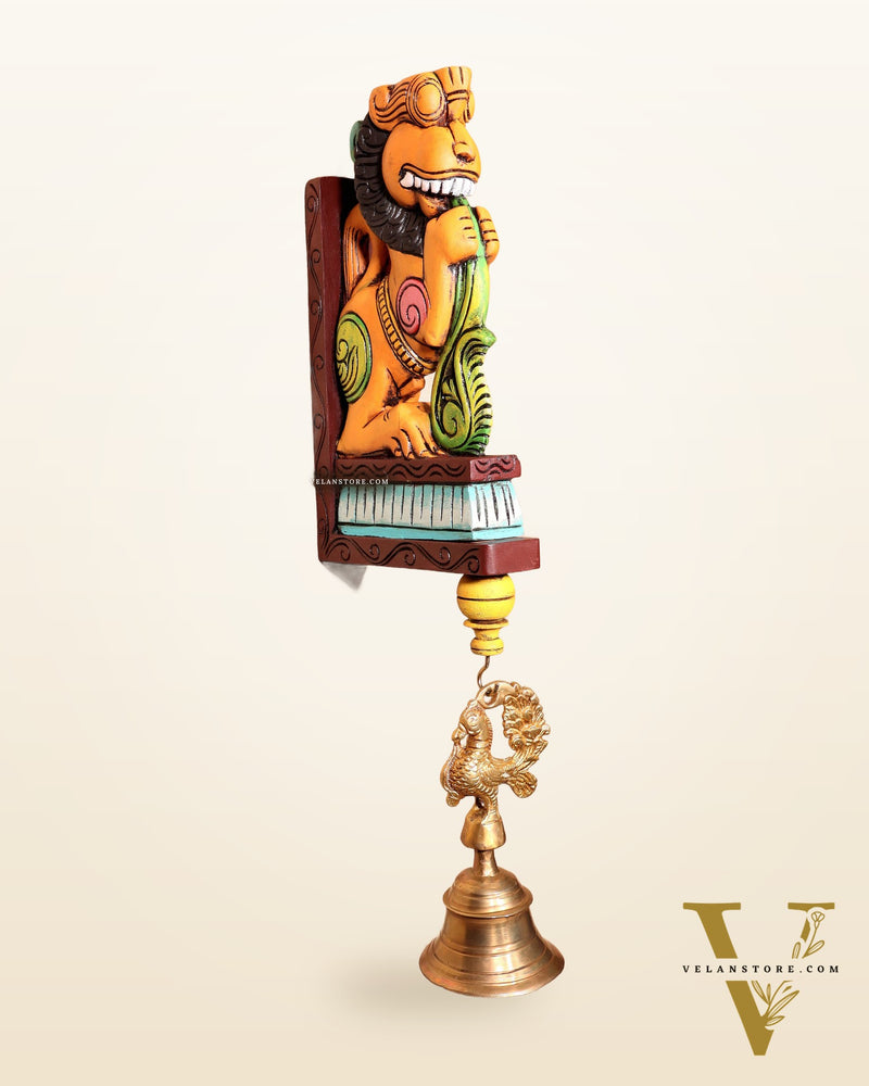 Yazhi (Yali) Wooden Wall Bracket – Handcrafted & Hand-Painted 16"