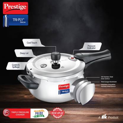 Prestige TRY-PLY SVACHH 5 L Outer Lid Induction Bottom Pressure Cooker