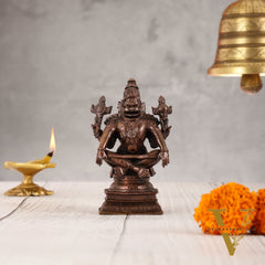 Yoga Narasimha Swamy Exclusive Pure Copper Idol - 5 Inch